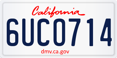 CA license plate 6UCO714