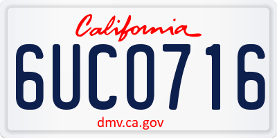 CA license plate 6UCO716