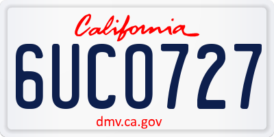CA license plate 6UCO727