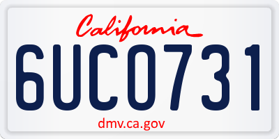 CA license plate 6UCO731