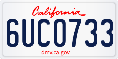 CA license plate 6UCO733