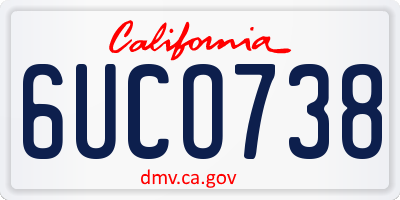 CA license plate 6UCO738