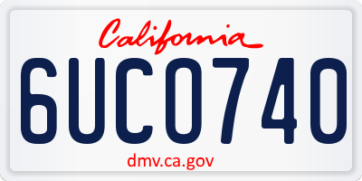 CA license plate 6UCO740