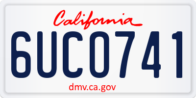 CA license plate 6UCO741