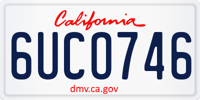 CA license plate 6UCO746