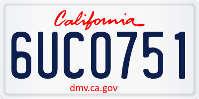 CA license plate 6UCO751