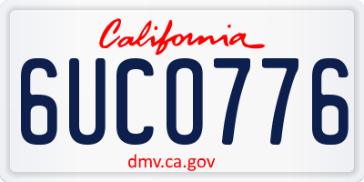 CA license plate 6UCO776