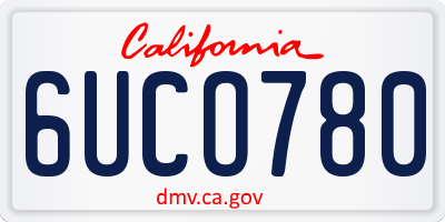 CA license plate 6UCO780