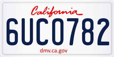 CA license plate 6UCO782