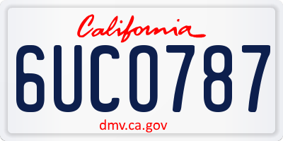CA license plate 6UCO787