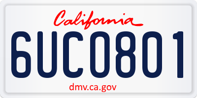 CA license plate 6UCO801