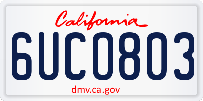CA license plate 6UCO803