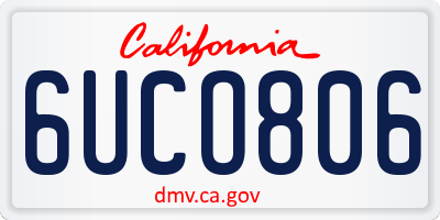 CA license plate 6UCO806