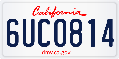 CA license plate 6UCO814
