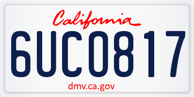 CA license plate 6UCO817