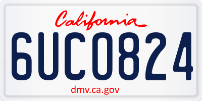 CA license plate 6UCO824