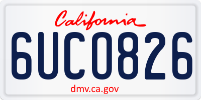 CA license plate 6UCO826