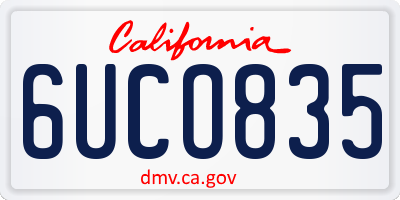 CA license plate 6UCO835