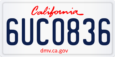 CA license plate 6UCO836
