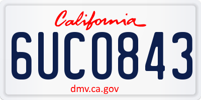 CA license plate 6UCO843