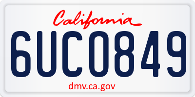 CA license plate 6UCO849