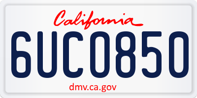 CA license plate 6UCO850
