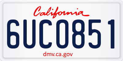 CA license plate 6UCO851