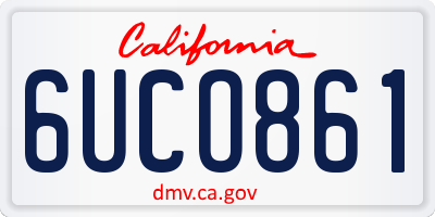 CA license plate 6UCO861