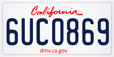 CA license plate 6UCO869