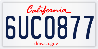 CA license plate 6UCO877