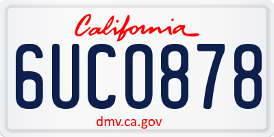 CA license plate 6UCO878