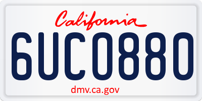CA license plate 6UCO880