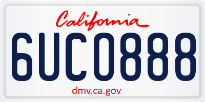 CA license plate 6UCO888