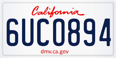CA license plate 6UCO894