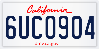 CA license plate 6UCO904