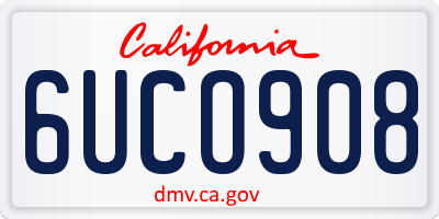 CA license plate 6UCO908