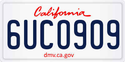 CA license plate 6UCO909