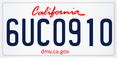 CA license plate 6UCO910