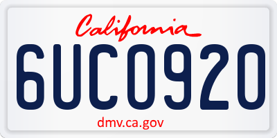 CA license plate 6UCO920