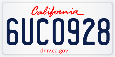 CA license plate 6UCO928