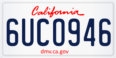 CA license plate 6UCO946