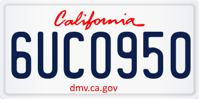 CA license plate 6UCO950