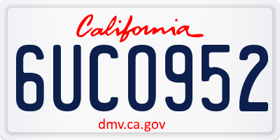 CA license plate 6UCO952