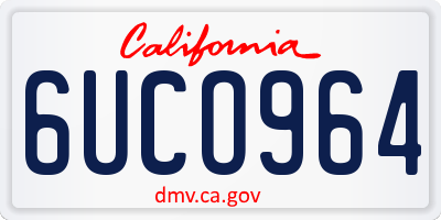 CA license plate 6UCO964