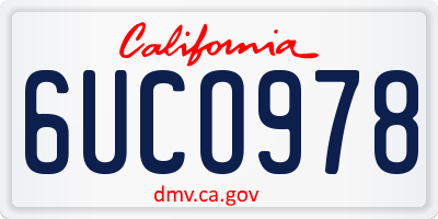 CA license plate 6UCO978