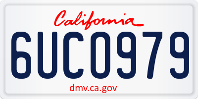 CA license plate 6UCO979