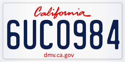 CA license plate 6UCO984