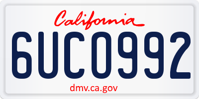 CA license plate 6UCO992