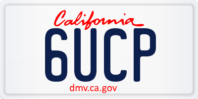 CA license plate 6UCP