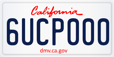 CA license plate 6UCP000